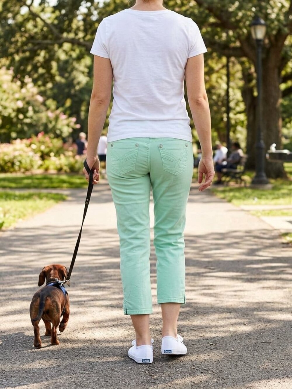 Rewind Mini Skinny Womens Capri Pants Juniors 3 Lt. Green Stretch Embroidered
